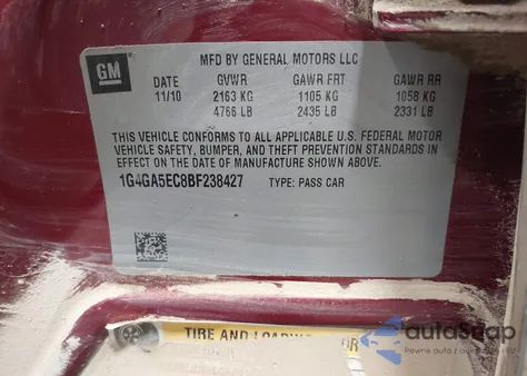 2011 Buick Lacrosse Cx z USA, uszkodzony, nr VIN 1G4GA5EC8BF238427